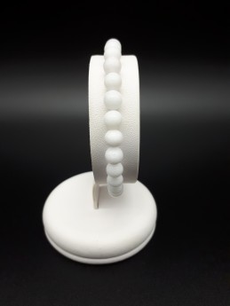 Bracelet jade blanc perles 6mm