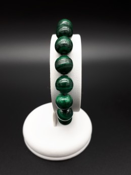 Bracelet malachite perles 10mm