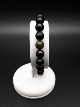 Bracelet obsidienne dorée...