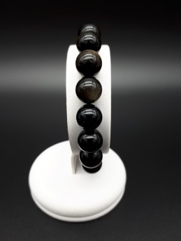 Bracelet obsidienne dorée...