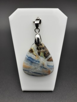 Pendentif aragonite bleue