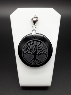 Pendentif obsidienne noire...