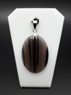 Pendentif obsidienne fumée