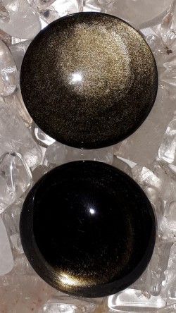 Galet obsidienne dorée