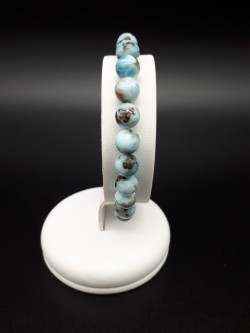 Bracelet larimar perles 8mm