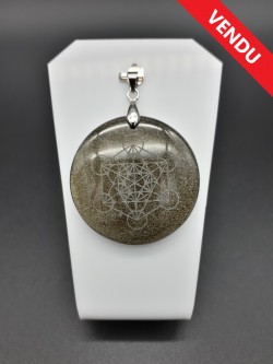 Pendentif obsidienne dorée...