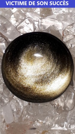 Galet obsidienne dorée