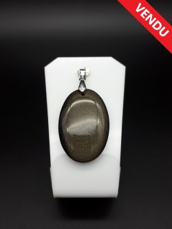 Pendentif obsidienne dorée