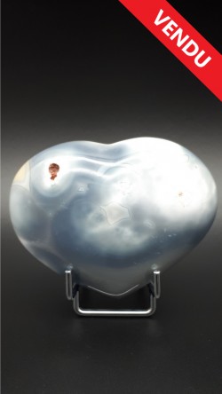 Cœur agate noire fantôme