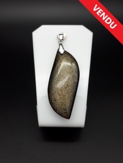 Pendentif obsidienne dorée