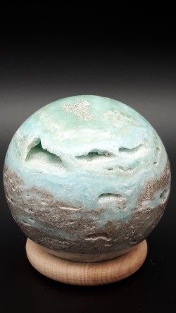 Sphère aragonite bleue