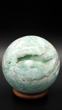 Sphère aragonite bleue
