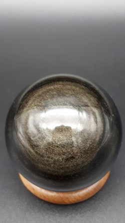 Sphère obsidienne dorée