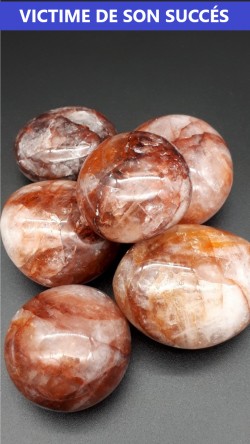 Galet quartz hématoïde
