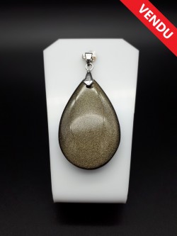 Pendentif obsidienne dorée